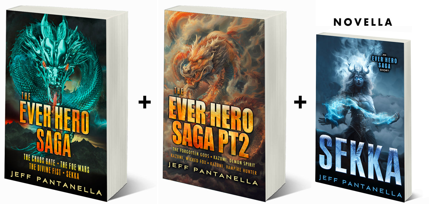 SIGNED + DISCOUNTED! EVER HERO SAGA OMNIBUS PART ONE + TWO + SEKKA novella (LIMITED OFFER!)