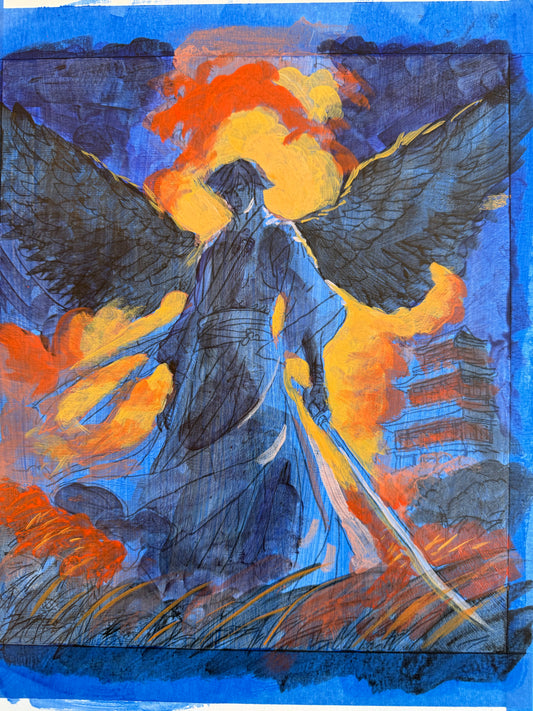 SOLD — AMOS, Original Ever Hero Saga Character Paintings